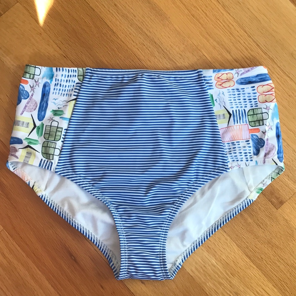 Siloett High Rise Bikini Bottoms, Multicolored NWT